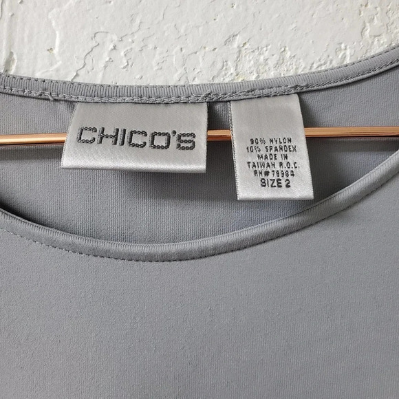 CHICOS | 3/4 Sleeve Layering Rounded Neckline Tee Large - Picture 2 of 3